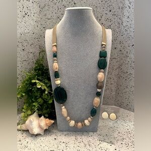 Chico’s acrylic bead necklace with earrings